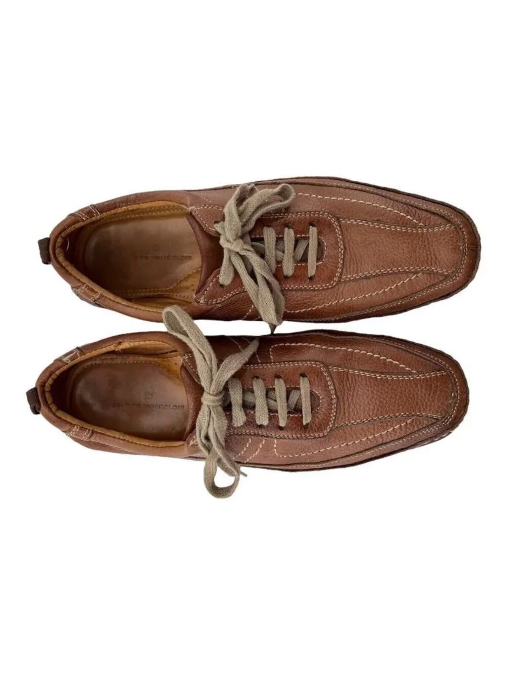 Sandro Moscoloni Mens Shoe 10 D  Leather Casual Oxford Lace Up Brown Vineyard